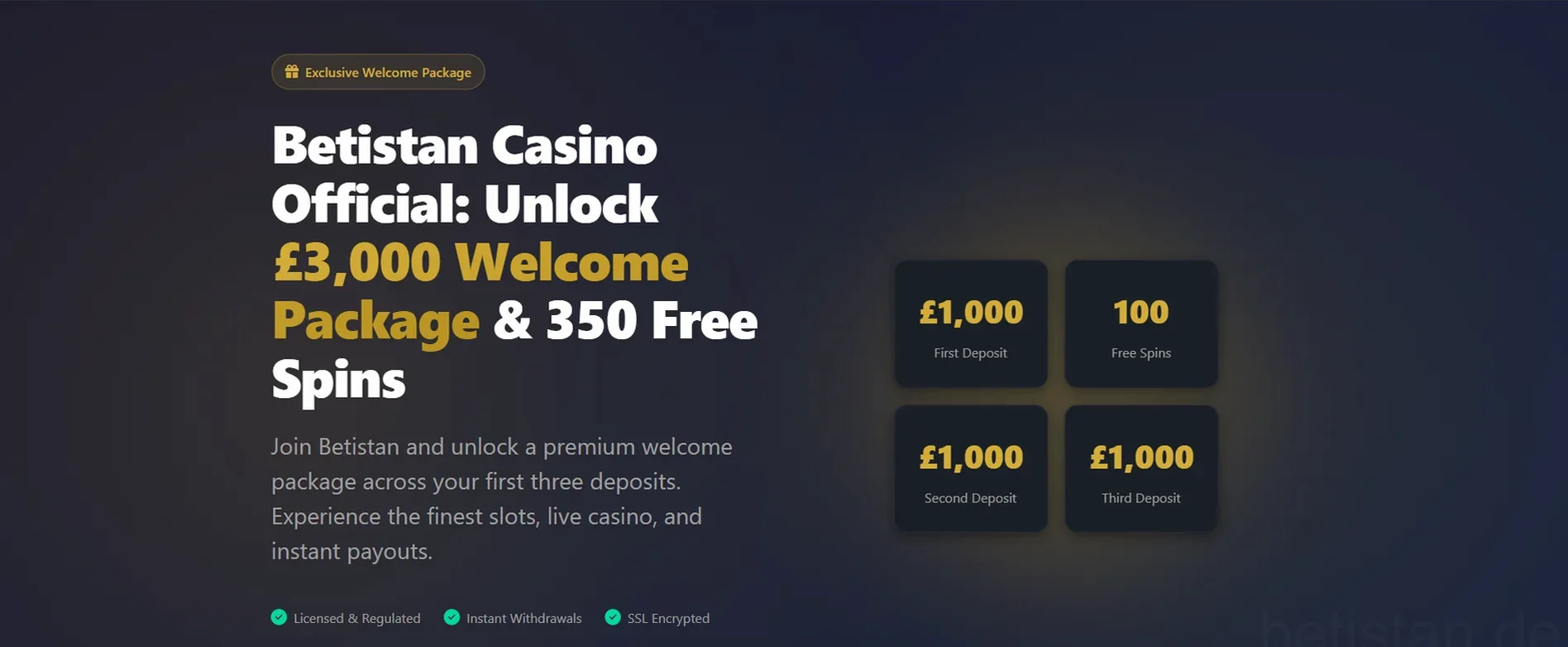 Betistan Casino Willkommensbonus